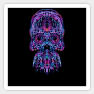 Electroluminated Skull - Vaporwave Neon Sticker